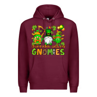 Burgundy St. Patrick's Day shamrockin' with my gnomies Premium Hoodie - OliviaCreatesArt