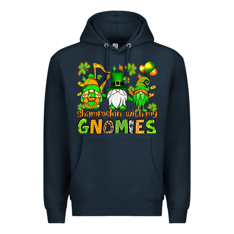 St. Patrick's Day Shamrockin' With My Gnomies Premium Hoodie by OliviaCreatesArt | Teevron