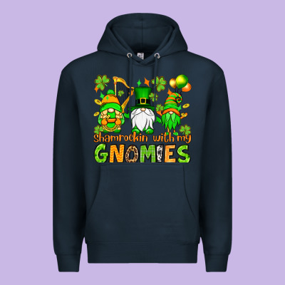 St. Patrick's Day Shamrockin' With My Gnomies Premium Hoodie Designed By Oliviacreatesart