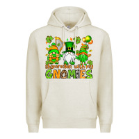 Oatmeal Heather St. Patrick's Day shamrockin' with my gnomies Premium Hoodie - OliviaCreatesArt