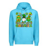 Ocean Blue St. Patrick's Day shamrockin' with my gnomies Premium Hoodie - OliviaCreatesArt