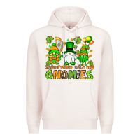 Pale Pink St. Patrick's Day shamrockin' with my gnomies Premium Hoodie - OliviaCreatesArt