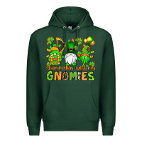 Sports Green St. Patrick's Day shamrockin' with my gnomies Premium Hoodie - OliviaCreatesArt