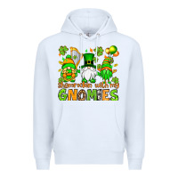 White St. Patrick's Day shamrockin' with my gnomies Premium Hoodie - OliviaCreatesArt