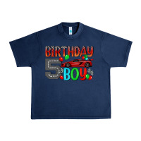 Navy birthday boy 5 Urban Heavy Tee - BundleAndBundleShop