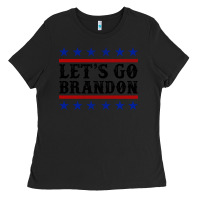 Black Let's Go Brandon American Flag Ladies Tee - Jasminsmagicworld