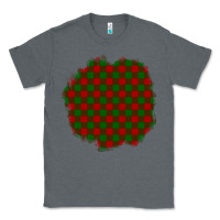 Charcoal Heather Christmas Tartan Patch Classic Tee - BundleAndBundleShop