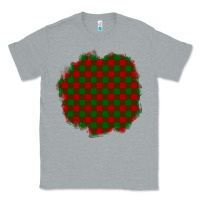 Heather Grey Christmas Tartan Patch Classic Tee - BundleAndBundleShop