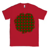 Red Christmas Tartan Patch Classic Tee - BundleAndBundleShop