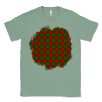 Sage Christmas Tartan Patch Classic Tee - BundleAndBundleShop