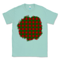 Seafoam Christmas Tartan Patch Classic Tee - BundleAndBundleShop