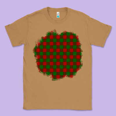 Christmas Tartan Patch Classic Tee Designed By Bundleandbundleshop