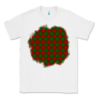 White Christmas Tartan Patch Classic Tee - BundleAndBundleShop