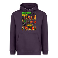 Plum Say it now! say it loud! i'm black and i'm proud Heavyweight Hoodie - FaDigitalArtStudio