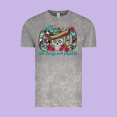 With God All Things Are Possible With Sombrero Sku Vintage Tee Designed By Bundleandbundleshop