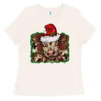 Bone Christmas background baby calf Ladies Tee - BarkalooDesign
