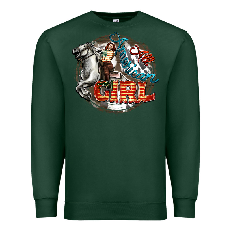 All American Girl Premium Sweatshirt by FaDigitalArtStudio | Teevron