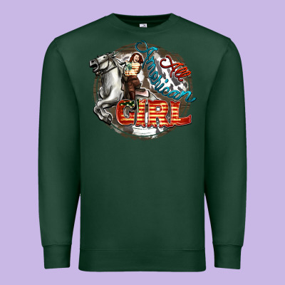 All American Girl Premium Sweatshirt Designed By Fadigitalartstudio