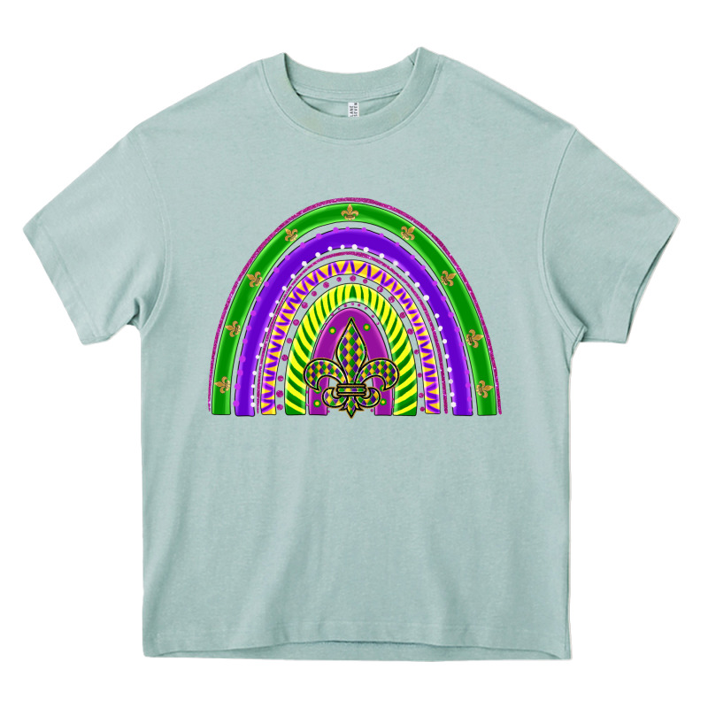 Mardi Gras Rainbow Heavy Core Tee by BarkalooDesign | Teevron