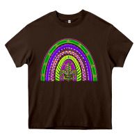 Chocolate Brown mardi gras rainbow Heavy Core Tee - BarkalooDesign