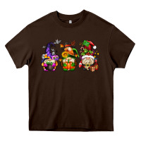 Chocolate Brown hallothanksmas gnome Heavy Core Tee - AdoDesignShop