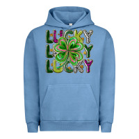 Pigment Pebble Blue Lucky Urban Hoodie - CowhideDigitalArt