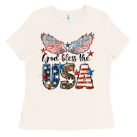 Bone Western God Bless The USA Ladies Tee - LillyAllenDesigns