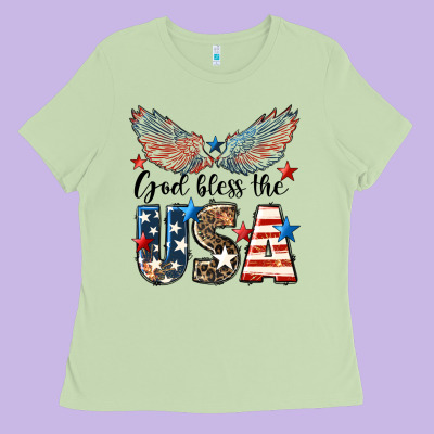 Western God Bless The Usa Ladies Tee Designed By Lillyallendesigns