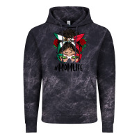Cloud Black Mexican Mom Life Messy Bun Mama Vintage Hoodie - BundleAndBundleShop