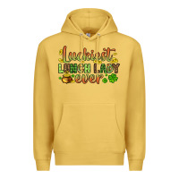 Antique Gold St. Patrick's Luckiest lunch lady ever Premium Hoodie - OliviaCreatesArt