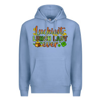 Colony Blue St. Patrick's Luckiest lunch lady ever Premium Hoodie - OliviaCreatesArt