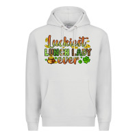 Dove Grey St. Patrick's Luckiest lunch lady ever Premium Hoodie - OliviaCreatesArt