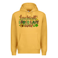 Mustard St. Patrick's Luckiest lunch lady ever Premium Hoodie - OliviaCreatesArt