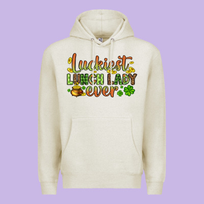 St. Patrick's Luckiest Lunch Lady Ever Premium Hoodie Designed By Oliviacreatesart
