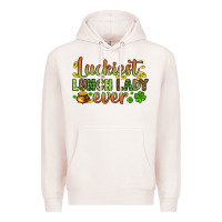 Pale Pink St. Patrick's Luckiest lunch lady ever Premium Hoodie - OliviaCreatesArt
