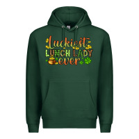 Sports Green St. Patrick's Luckiest lunch lady ever Premium Hoodie - OliviaCreatesArt