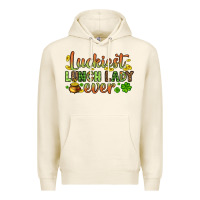 Tofu St. Patrick's Luckiest lunch lady ever Premium Hoodie - OliviaCreatesArt