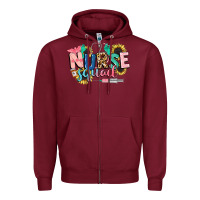 Burgundy nurse Zipper Hoodie - CowGirlArtShop