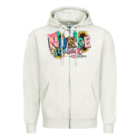 Oatmeal Heather nurse Zipper Hoodie - CowGirlArtShop