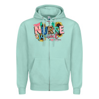 Seafoam nurse Zipper Hoodie - CowGirlArtShop