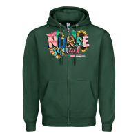 Sports Green nurse Zipper Hoodie - CowGirlArtShop