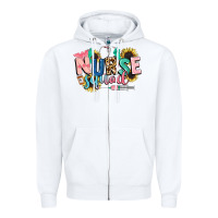 White nurse Zipper Hoodie - CowGirlArtShop