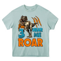 Arona i'm three hear me roar dinosaur birthday Heavy Core Tee - LillyAllenDesigns
