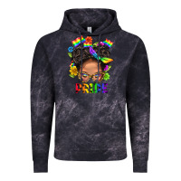 Cloud Black LGBTQ+ Messy Bun Mom Pride With Flower Vintage Hoodie - BundleAndBundleShop