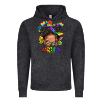 Vintage Black LGBTQ+ Messy Bun Mom Pride With Flower Vintage Hoodie - BundleAndBundleShop