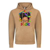 Vintage Camel LGBTQ+ Messy Bun Mom Pride With Flower Vintage Hoodie - BundleAndBundleShop