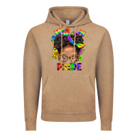 Vintage Coffee LGBTQ+ Messy Bun Mom Pride With Flower Vintage Hoodie - BundleAndBundleShop