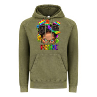 Vintage Olive LGBTQ+ Messy Bun Mom Pride With Flower Vintage Hoodie - BundleAndBundleShop