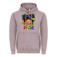 Vintage Zinc LGBTQ+ Messy Bun Mom Pride With Flower Vintage Hoodie - BundleAndBundleShop