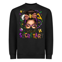 Black mardi gras school secretary caucasian messy bun Heavyweight Sweatshirt - texasbilliewilder
